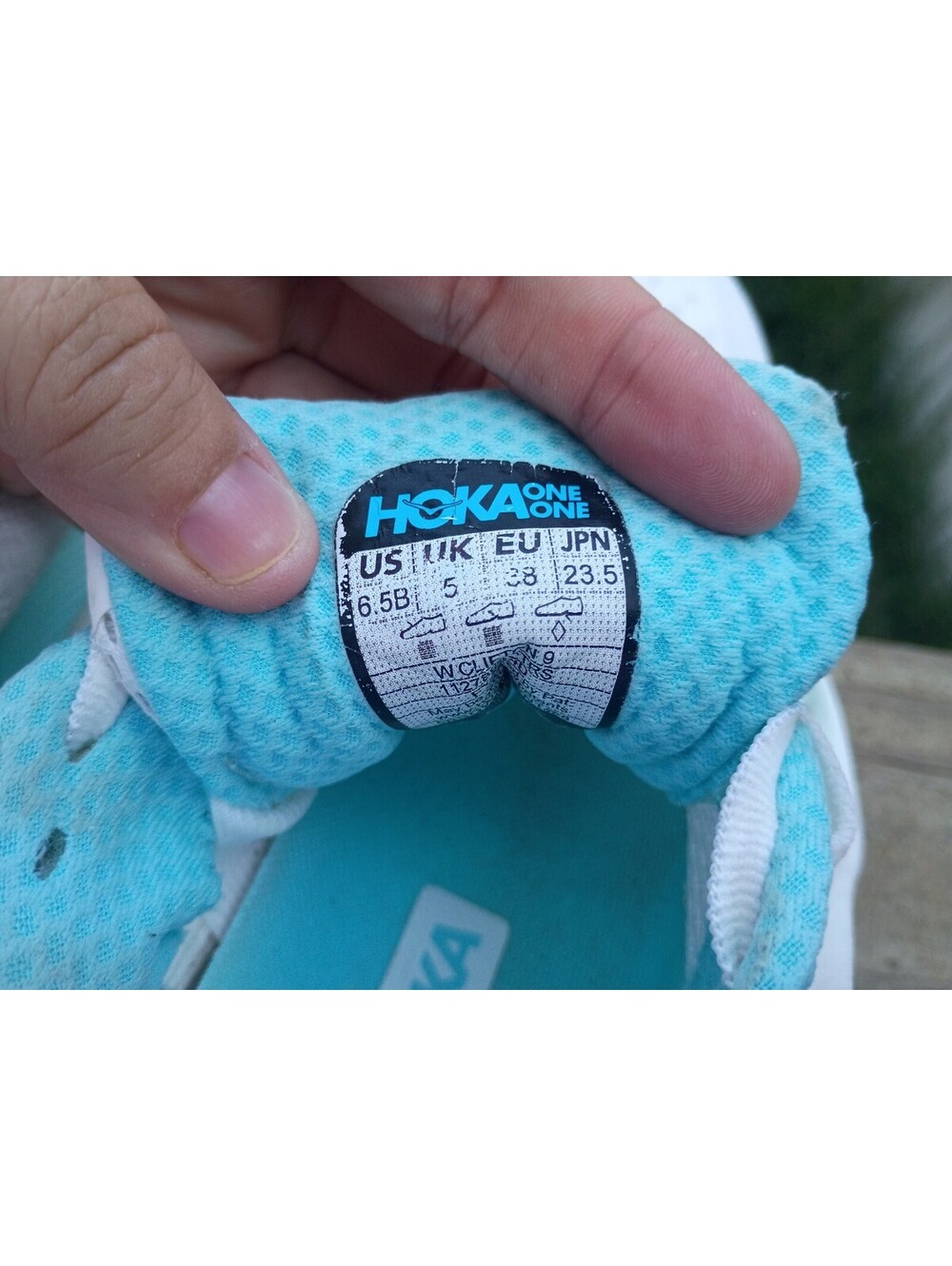 Hoka One One Women's Running Shoes Size 6.5B White and Light Blue - Picture 6 of 6